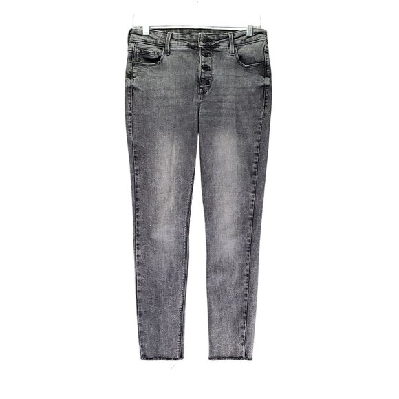 Old Navy Jeans Womens Size 6 Gray Rockstar Super Skinny Button Fly Stretch Denim - Picture 1 of 10